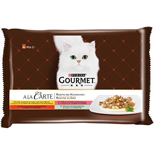 Purina Gourmet A la Carte Comida húmeda para Gatos, Surtido Variado, 12 Unidades (4 Bolsas de 85 g)