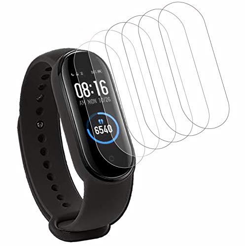 PUUDUU [6 Pack Protector de Pantalla para Xiaomi Mi Band 5, Cristal Templado para Xiaomi Mi Band 5, Vidrio Templado, TPU Cobertura Total, Anti-Scratches, Sin Burbujas PUUDUU [6 Pack Protector de Pantalla para Xiaomi Mi Band 5, Cristal Templado para Xiaomi Mi Band 5, Vidrio Templado, TPU Cobertura Total, Anti-Scratches, Sin Burbujas