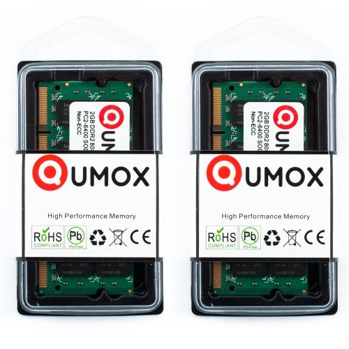 QUMOX Memoria SODIMM para ordenador pórtatil 4GB(2x 2GB) DDR2 800MHz PC2-6300 PC2-6400 DDR2 800 (200 PIN)