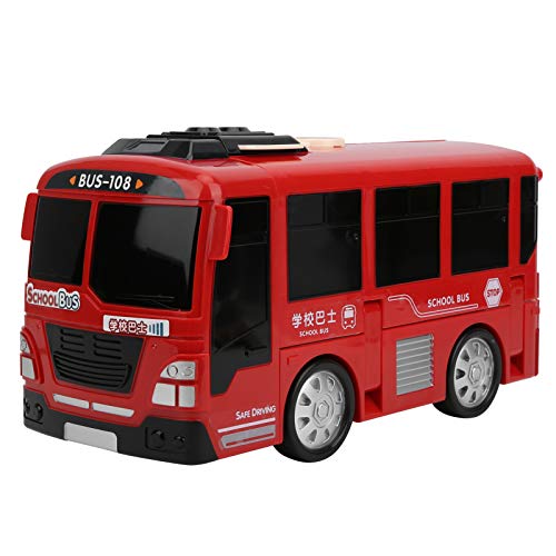 RC Truck Control remoto Autobús,puertas que se abren Aceleración y desaceleración Juguetes con sonidos simulados y luces LED Camión de pasatiempo electrónico recargable para niños (Azul/Rojo)(2#)