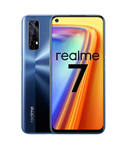 realme 7 - Smartphone de 6.5", 6GB RAM + 64GB ROM, Pantalla LCD FHD+, procesador Octa-Core Helio G95 Gaming, cuádruple cámara AI 48MP Sony + 16MP cámara Frontal. Dual SIM + 1 Micro SD. Azul Niebla