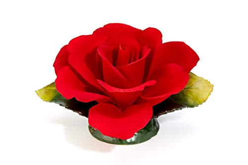 Rosa Roja Fragrant En Porcelana Hecha A Mano En Italia Por Unionporcelain Con La Marca Napoleon
