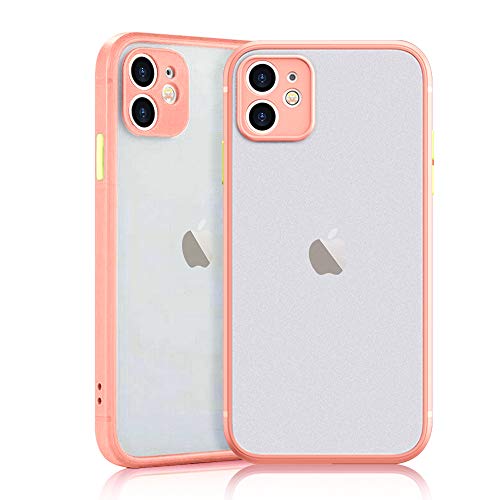 ROSEHUI Carcasa ultrafina para iPhone 11, resistente a los golpes y líquido, de silicona transparente, parte trasera rígida de policarbonato, color rosa