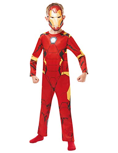 Rubies 640829L Disfraz oficial de los Vengadores de Marvel Iron Man para niños, 7-8 años, altura 128 cm, grande