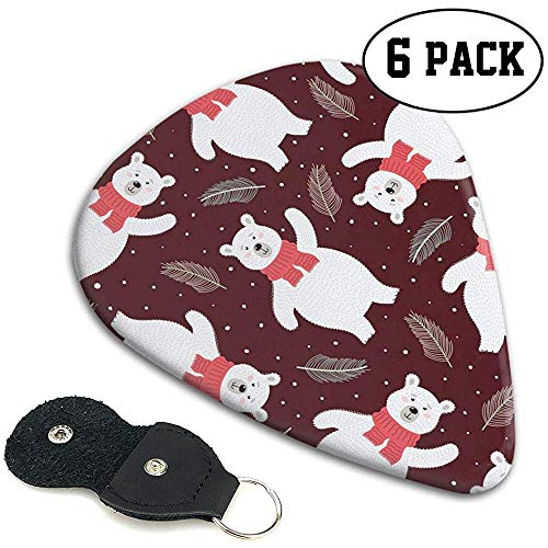 Selecciones de guitarra de celuloide Sampler Pick 6 Pack Seamless Pattern con un lindo oso polar personalizado