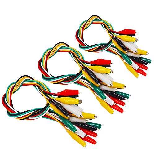 Senven®30 Pcs Cocodrilo Cable Puente, Alligator Clip Wire Test Leads Set con Pinzas de Cocodrilo Cable de Puente de Doble Final de -53cm / 20.8 pulgadas (5 colores)