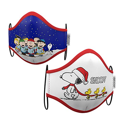 Set de dos mascarillas Snoopy navidad 6-9 años