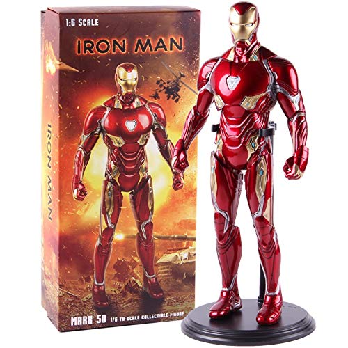 SHOP YJX Avengers Infinity War Iron Man MK50 Iron Man Mark Vi IV PVC Figura de acción Ironman Marcos 50 de Colección Modelo de Juguete (Color : A with Colorful Box)