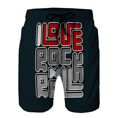 Shorts de Playa para Hombre Pantalones de baño Impresos en 3D Concepto de tipografía Rock n Roll Estilo Vintage producción de impresión tipografía de Moda Rock n Roll