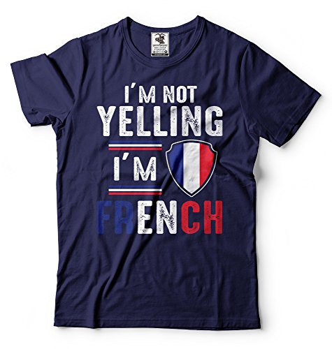 Silk Road Tees Camiseta Francesa patriótico Divertido Francesa diáspora Francia Día nacionalidad tee Camisa de los Hombres Medium Armada