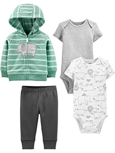 Simple Joys by Carter's - Pantalón - para bebé niño multicolor Mint Elephant 6 - 9 Months