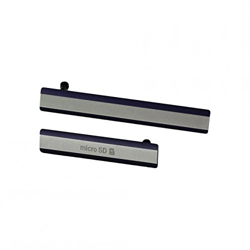 SKILIWAH - para Sony Xperia Z2 Conjunto de Tapa Lateral, Cubierta Antipolvo, Tapa de USB/SIM/SD, Repuestos - Negro