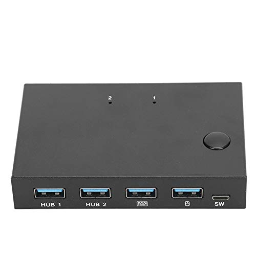 Socobeta Conmutador KVM 3840 x 2160 Buena compatibilidad Adaptador HDMI USB Dual para Sala de computadoras para Oficina