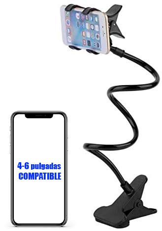 Soporte para teléfono móvil Flexible de Cuello de Cisne. Soporte Universal de Brazo para iPhone Smartphone teléfono móvil con Clip para Mesa (Negro) Soporte para teléfono móvil Flexible de Cuello de Cisne. Soporte Universal de Brazo para iPhone Smartphone teléfono móvil con Clip para Mesa (Negro)
