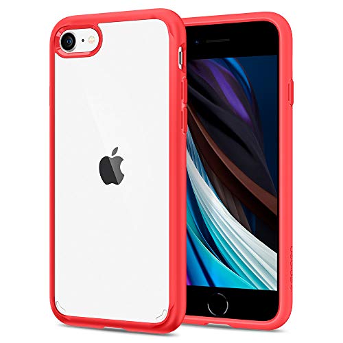 Spigen Funda Ultra Hybrid Compatible con iPhone SE 2020, Compatible con iPhone 8 y Compatible con iPhone 7 - Rojo