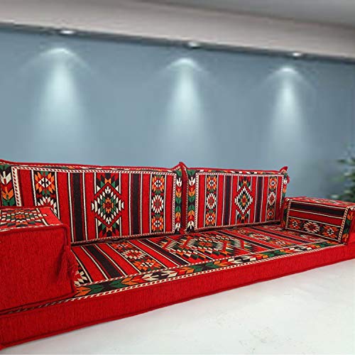 Spirit of 76 Juego de sofá de piso de estilo beduino árabe turco árabe marroquí majlis asientos bohemios cojines de banco / SHI_FS2121