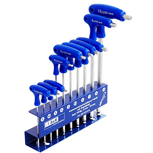 S&R Llaves Allen con mango T 10 pzs 2-10 mm. Llaves metricas de Alta Calidad S&R Llaves Allen con mango T 10 pzs 2-10 mm. Llaves metricas de Alta Calidad