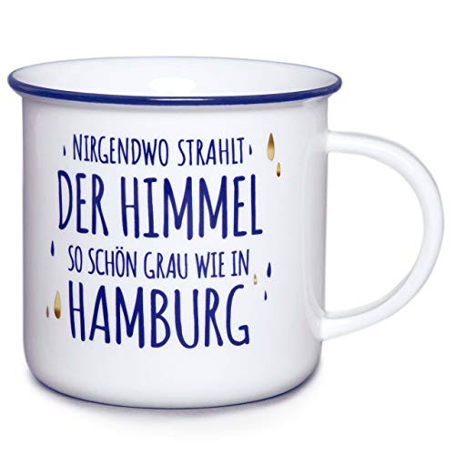 Stadt-teile.de - Taza grande con texto en alemán "Cielo" - de porcelana - hecha a mano en el norte - Incluye etiqueta de regalo con lazo de satén - 400 ml Stadt-teile.de - Taza grande con texto en alemán "Cielo" - de porcelana - hecha a mano en el norte - Incluye etiqueta de regalo con lazo de satén - 400 ml