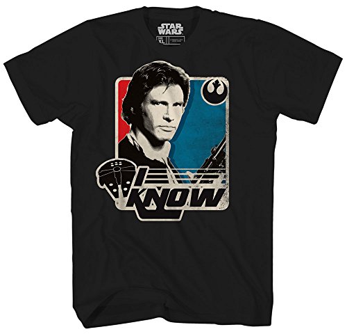 Star Wars Han Solo I Know Princess Leia Millennium Falcon Funny Humor Pun Mens Adult Graphic Tee T-Shirt