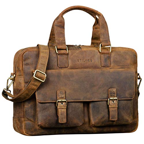STILORD 'Alonso' Maletín Portátil 15.6 Pulgadas Cuero Bolsa de Negocios para Trabajo de Hombres y Mujeres Bolso Bandolera de Piel, Color:marrón - Medio STILORD 'Alonso' Maletín Portátil 15.6 Pulgadas Cuero Bolsa de Negocios para Trabajo de Hombres y Mujeres Bolso Bandolera de Piel, Color:marrón - Medio
