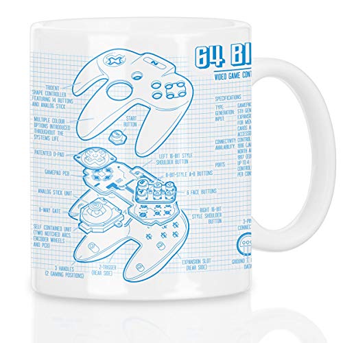 style3 64 Bit Gamepad Cianotipo Taza con motivo style3 64 Bit Gamepad Cianotipo Taza con motivo