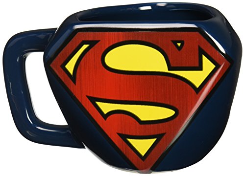 Superman Taza Desayuno, Cerámica, Azul, 10x9x9 cm