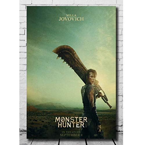 Swarouskll Monster Hunter Movie Milla Jovovich Art Canvas Wall Art Poster e impresiones Pintura para sala de estar Decoración para el hogar Regalo -20x28 Pulgadas Sin marco 1Pcs