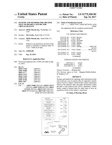 Systems and methods for greater than 360 degree capture for virtual reality: United States Patent 9773350 (English Edition)