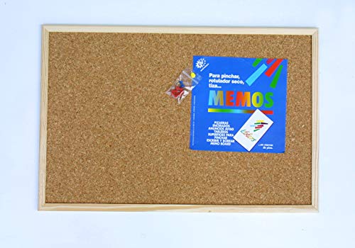 Tablero de corcho con marco de madera (40X30) con 4 chinchetas Tablero de corcho con marco de madera (40X30) con 4 chinchetas