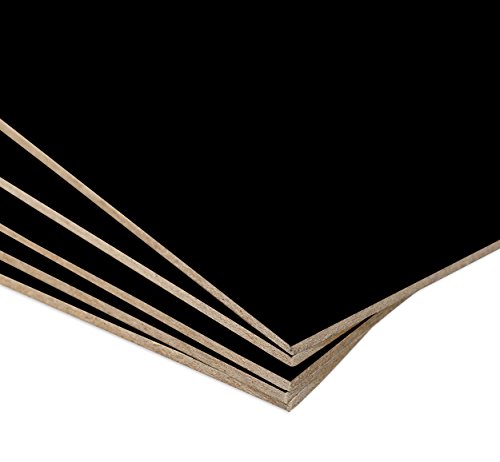 Tablero MDF Negro para decoración, manualidades, marquetería - 75 x 25 cm - Grosor 2,5 mm - 5 unidades