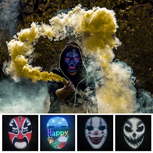 TAK Máscara de Pantalla LED de Halloween Máscara Brillante Edición de Bluetooth Pantalla de autoajuste a Todo Color Máscara de Fiesta Máscara de Fiesta Máscara de Mascarada Máscara