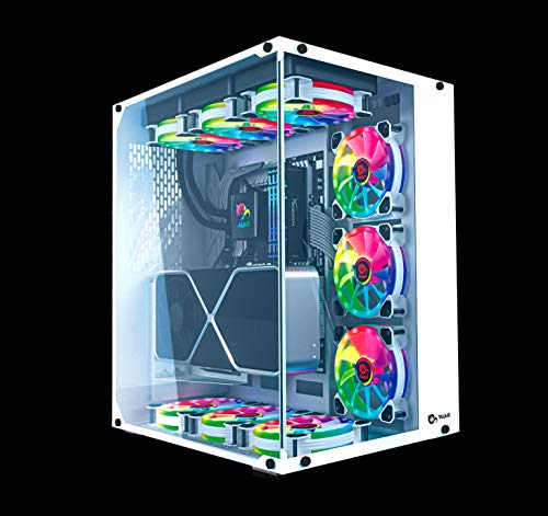 Talius Cronos Frost Caja Gaming ATX, Cristal Templado, Ventiladores Iris RGB (Disponible en Dos Colores) (White)