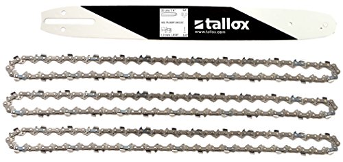 tallox 1 Espada y 3 Cadenas de Sierra 3/8" 1,3 mm 52 eslabones 35 cm Compatible con Oregon Bosch Dollmar Hitachi Echo Einhell Makita Husqvarna y Otras