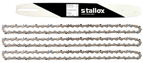 tallox 1 Espada y 3 Cadenas de Sierra 3/8" 1,3 mm 57 eslabones 40 cm Compatible con DOLMAR, Echo, EINHELL, HITACHI y Otras