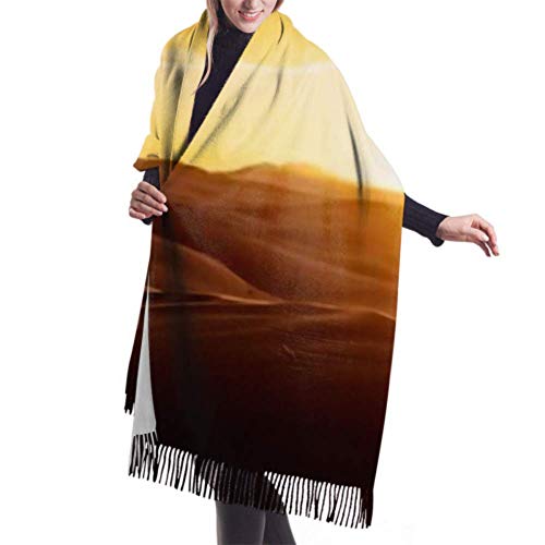 Tengyuntong Pashmina abrigo bufanda manta bufanda, clásica cachemira sensación unisex invierno bufanda, sahara desierto puesta de sol larga grande caliente bufandas abrigo chal estola