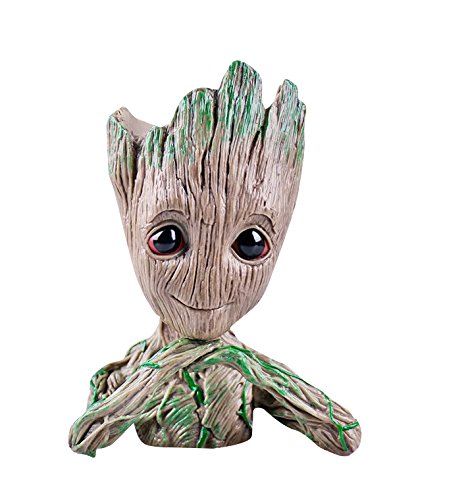 thematys® Baby Groot Maceta - Figura de acción para Plantas y bolígrafos de la película clásica - Perfecto como Regalo - Soy Groot (C) 14x11x7cm