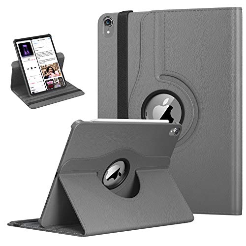 TiMOVO iPad Pro 12.9 2018 Funda - Cubierta Protector Giratorio de Rotación de 360 Grados Smart Case con Apple Pencil Soporte Holder y Auto Estela/Sueño - Gris Espacial