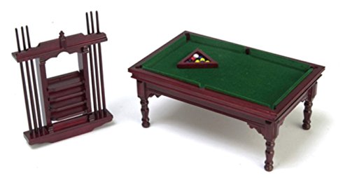 Town Square Miniatures Muebles para Casa de Muñecas 1:12 Escala Caoba Billar Juego Mesa Town Square Miniatures Muebles para Casa de Muñecas 1:12 Escala Caoba Billar Juego Mesa
