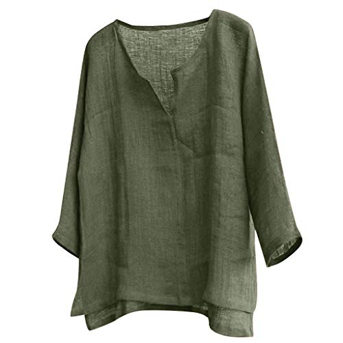 TUDUZ Camiseta Hombre Manga Larga Camisa Breve Respirable Confortable Top Algodón y Lino Color Sólido Ropa Otoño (Ejercito Verde, M) TUDUZ Camiseta Hombre Manga Larga Camisa Breve Respirable Confortable Top Algodón y Lino Color Sólido Ropa Otoño (Ejercito Verde, M)