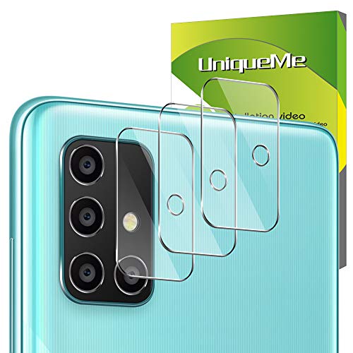UniqueMe [3 Pack] Protector de Lente de cámara para Samsung Galaxy A71, Vidrio Templado [9H Dureza] HD Film Cristal Templado