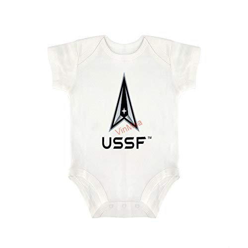 VinMea Baby Bodysuits Funny Short Sleeve Jumpsuit Clothes Outfits USSF United States Space Force for Sweet Baby Girls & Boys (6-9 Months)