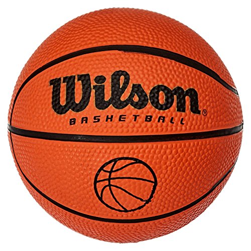 Wilson B1717 Pelota de Baloncesto Micro Interior y Exterior, para niños y jóvenes, Naranja, Única (Aprox. 13 cm diametro)