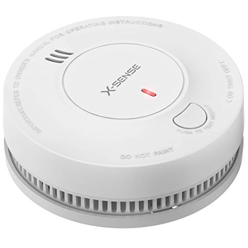 X-Sense Detector de Humo Mejorado batería de 10 años, Alarma de Incendio con Sensor fotoeléctrico, Alarma de Incendio certificada TÜV EN14604 (1 Pieza)