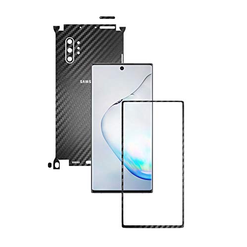 X-Skinz, Película Full Body Skin Carbón Negro para Samsung Galaxy Note 10+ Plus, (5G) - 360 Cut, Protector de Bordes de Pantalla e Carcasa, Cobertura Curva Total, Reemplazo de Funda/Estuche Rigida