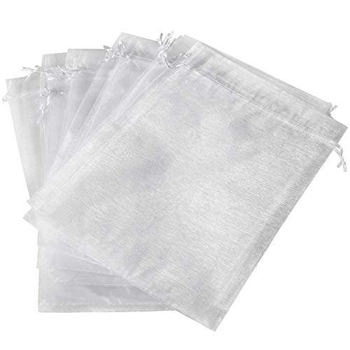 Xhuan 50 Piezas de Organza y Bolsas de Regalo para Bodas (Blanco) Xhuan 50 Piezas de Organza y Bolsas de Regalo para Bodas (Blanco)