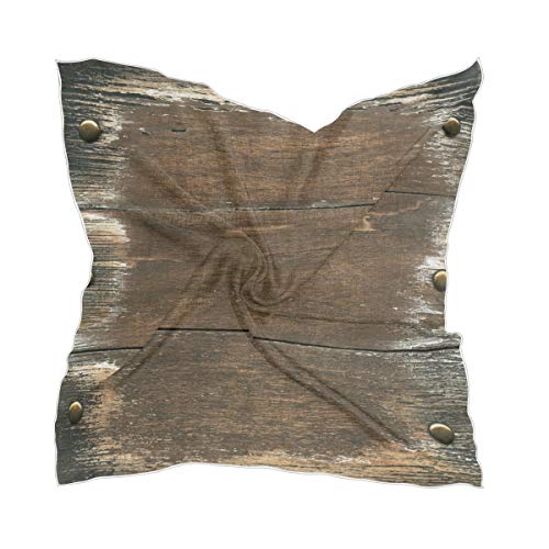 XiangHeFu Tablero de madera oscura Pañuelo Pañuelo de seda Tocado Mujeres Chiffon Thin Sheer