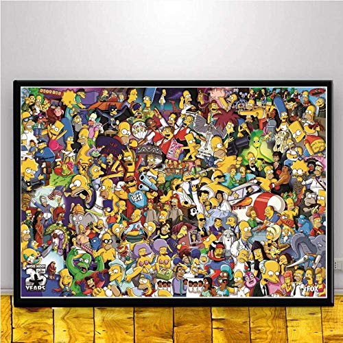 XIANWEI Simpson Puzzle Puzzle, Personajes Adultos Cómic Cartoon Film Wood 1000 Pieza Puzzles, Adolescente Juguete Año Nuevo Regalo