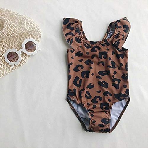 xiaofeng214 12M-4T Niño del Leopardo de Verano de los bebés impresión de una Pieza del Traje de baño Traje de baño Ropa de Playa del Traje de baño Traje (Size : 2T)