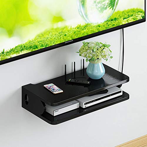 X&M Estante de la Pared de la Pared del Estante Flotante Estante de Almacenamiento para componentes de TV, Consola de Medios montados en la Pared, Nivel, para Cajas de Cable/enrutadores/remotes/repr X&M Estante de la Pared de la Pared del Estante Flotante Estante de Almacenamiento para componentes de TV, Consola de Medios montados en la Pared, Nivel, para Cajas de Cable/enrutadores/remotes/repr