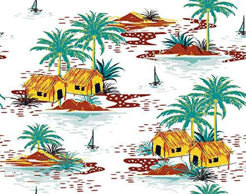 Y·JIANG Hermosa pintura de isla colorida por números, paisaje, palmeras, playa y océano, lienzo acrílico al óleo por números para adultos y niños, decoración de pared del hogar, 40,6 x 50,8 cm